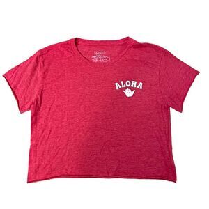 Local Motion ~ Red heather cut short ~ cropped ~ lightweight ~ size Medium